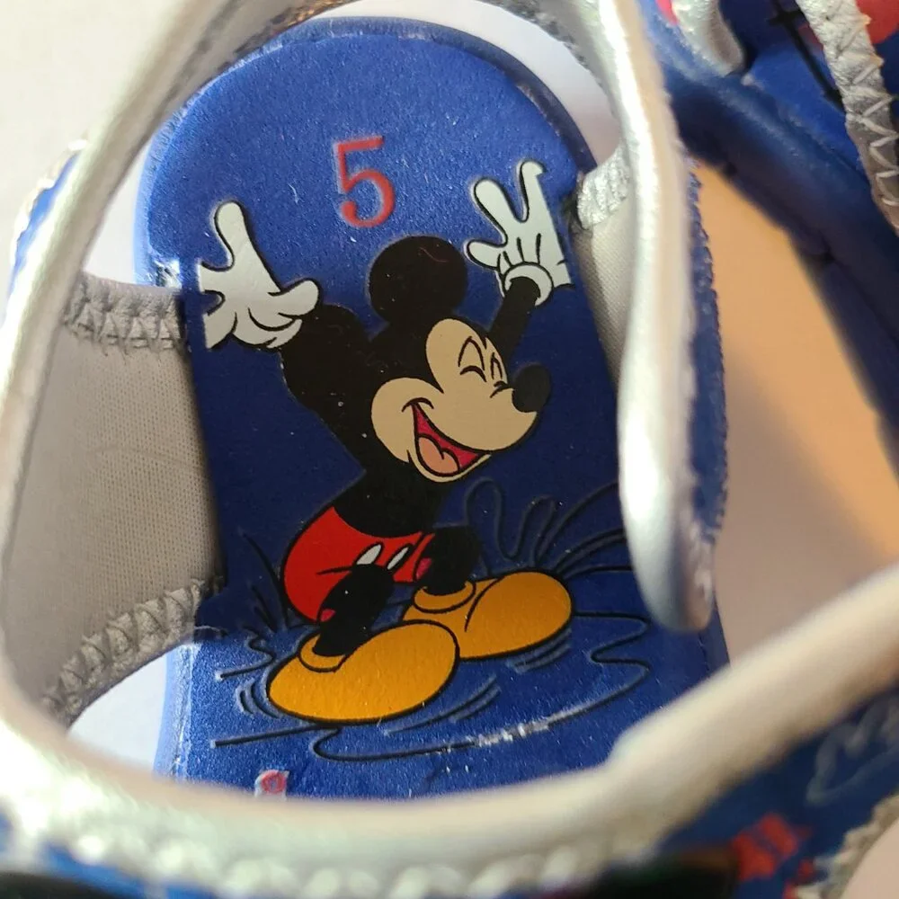DISNEY MICKEY MOUSE BABY BOY PLAY SANDALS ROYAL BLUE SLIP-ON SIZE 5